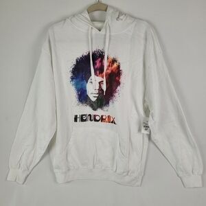 NWT Jimi Hendrix Hooded Sweatshirt White Men's Choose Size Hoodie Psychadelic